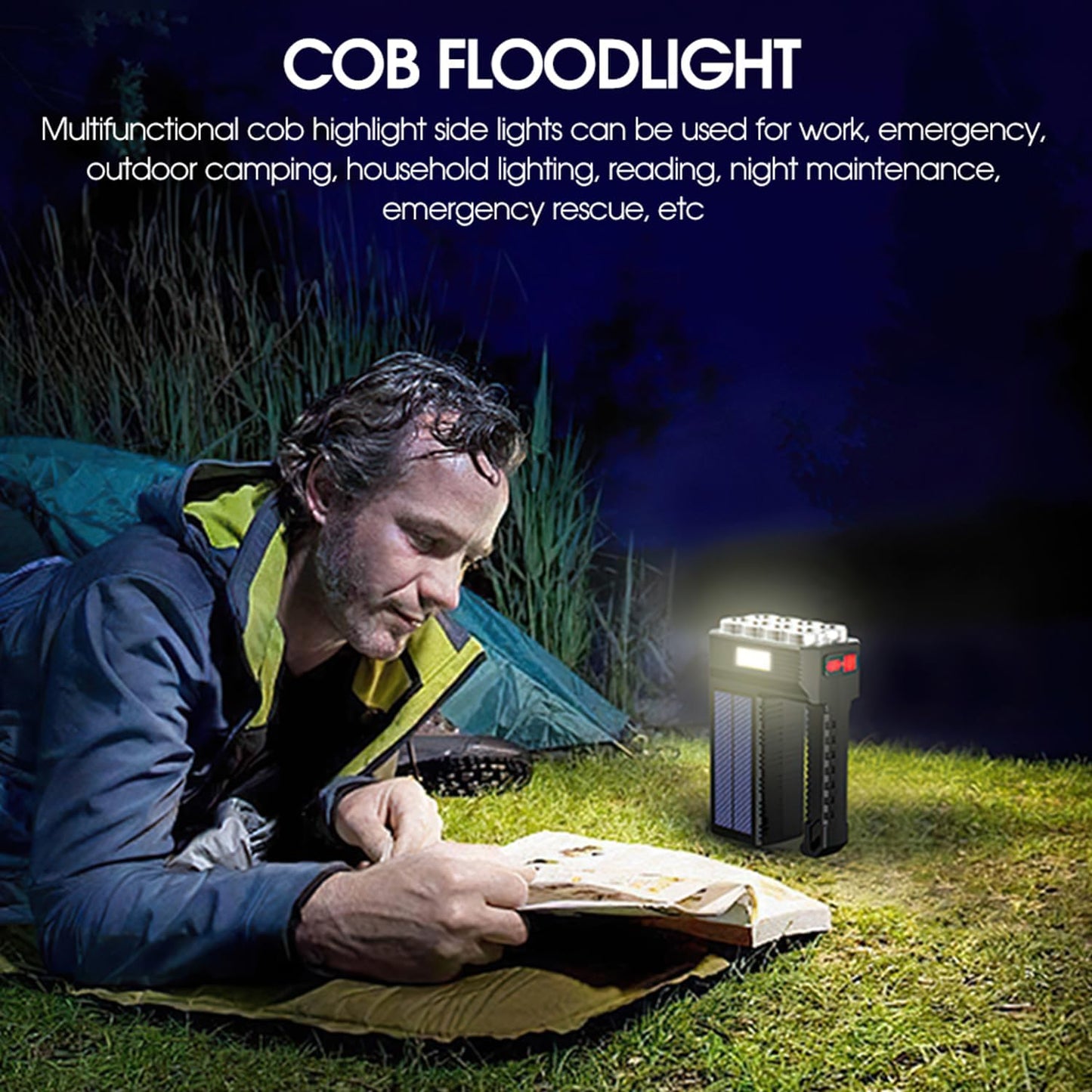 Solar Led Torch - Waterproof , Powerful Hand Torch with Lithium Battery