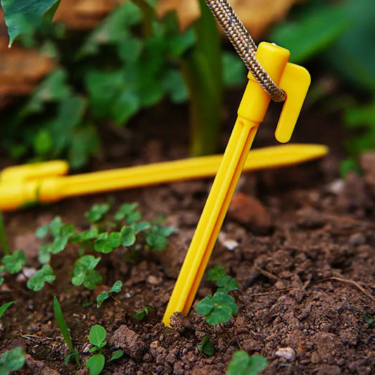 Durable Plastic Tent Pegs with Hooks - Heavy-Duty Pegs for Tarps and Camping