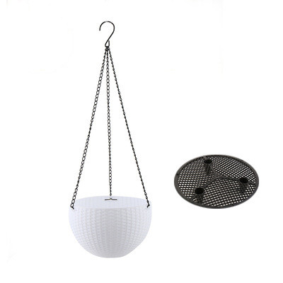 Woven Hanging Plant Basket with Chain - Perfect for Balcony and Garden Display