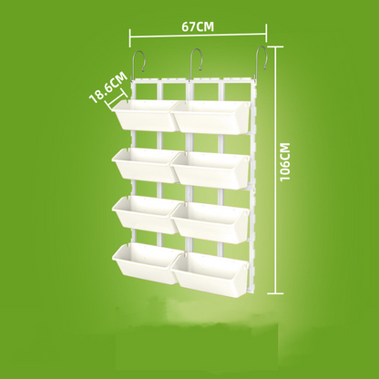 8-Pocket Vertical Plant Organizer - Wall-Mounted Shelf for Balcony and Garden