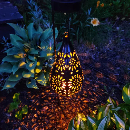 Solar-Powered Floral Garden Lamp - Weather-Resistant Outdoor Light For Elegant Garden Decor