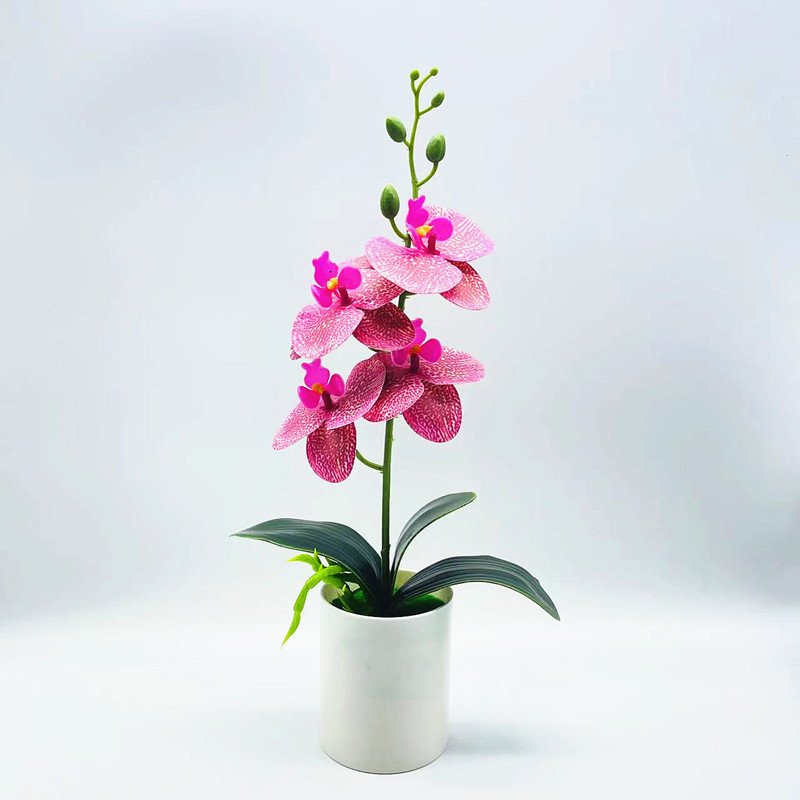 Decorative Artificial Orchid Plant – Elegant Faux Flower for Living Room and Table Display