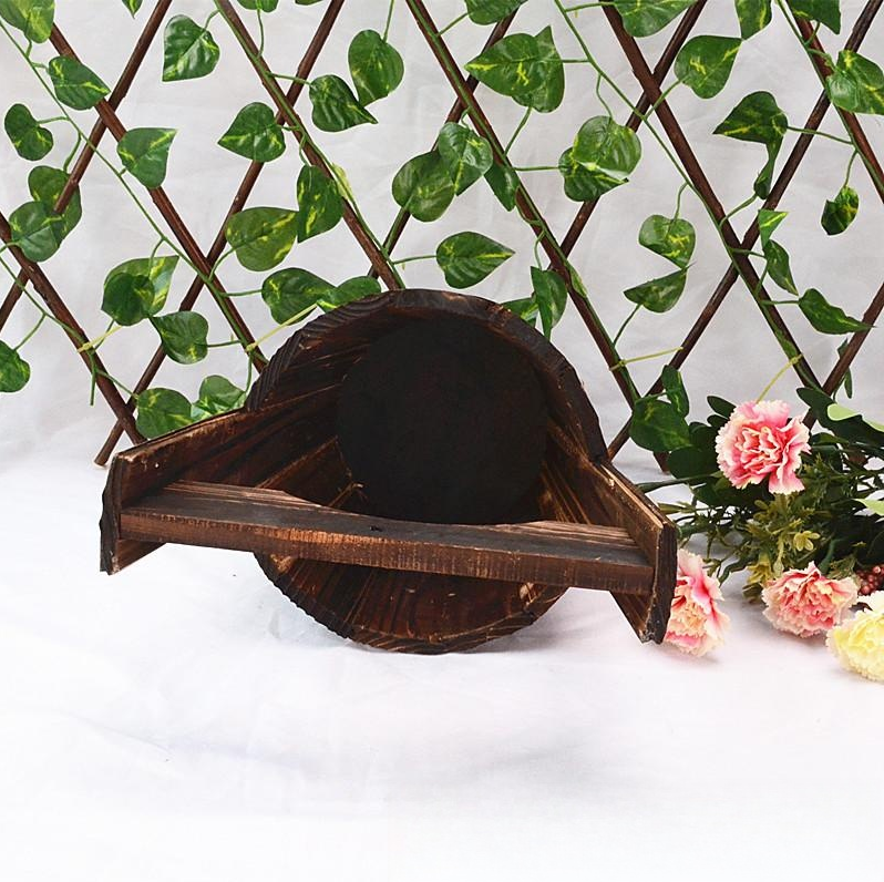 Wooden Barrel Planter - Decorative Flower Pot for Garden and Patio