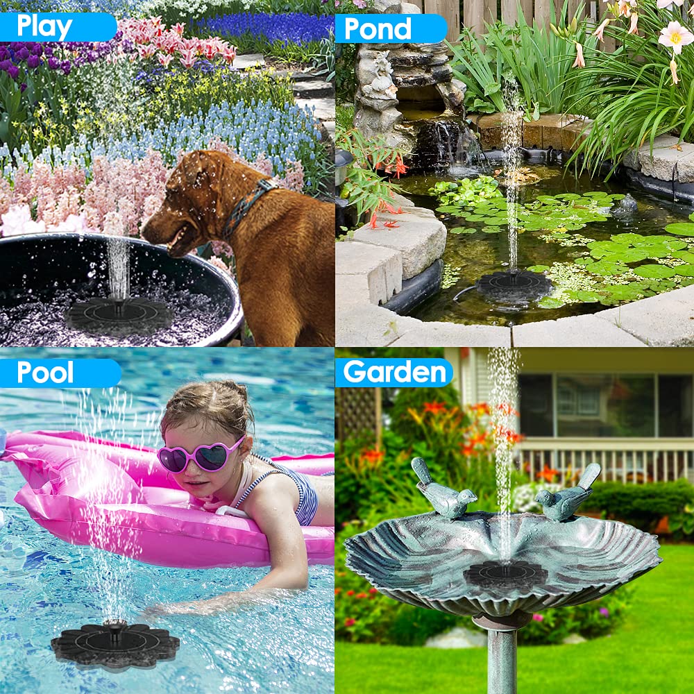 Solar-Powered Garden Fountain – Flower-Shaped Water Feature for Ponds and Pools