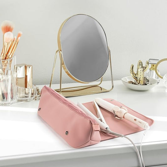 Travel-Friendly 2-in-1 Hair Tool Storage Bag & Heat-Resistant Mat