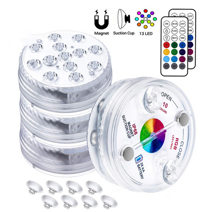 Remote-Controlled Underwater LED Light – RGB Multicolor Pool and Pond Lighting for Bathrooms