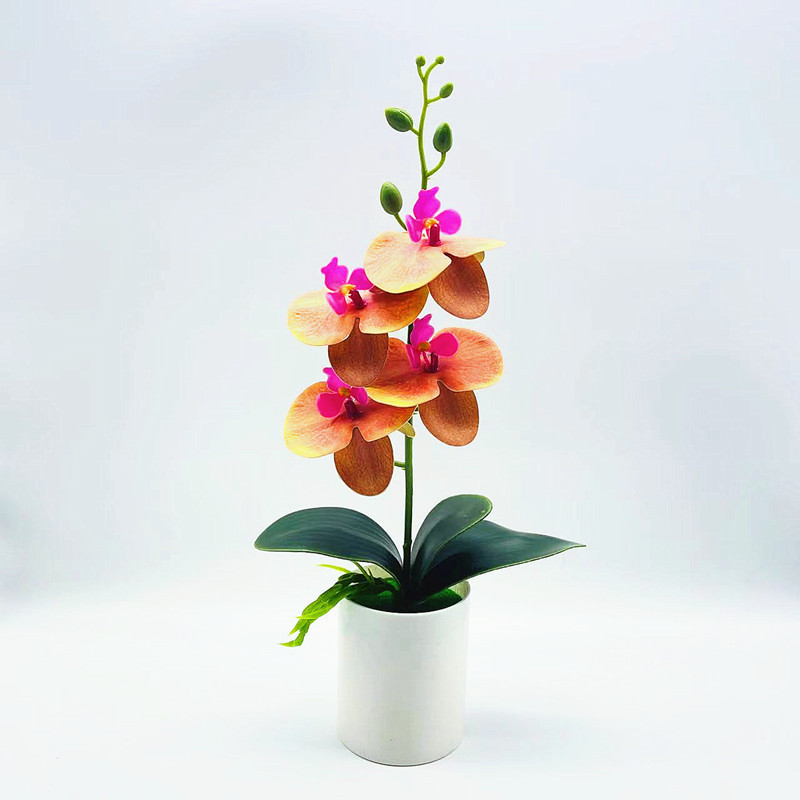 Decorative Artificial Orchid Plant – Elegant Faux Flower for Living Room and Table Display