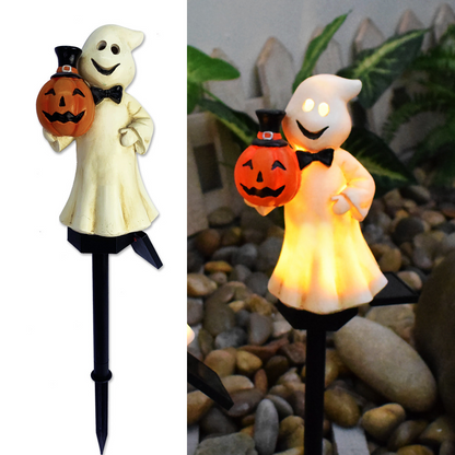 Solar Halloween Lights – LED Garden Lights with Pumpkin and Witch Motifs for Outdoor Decoration