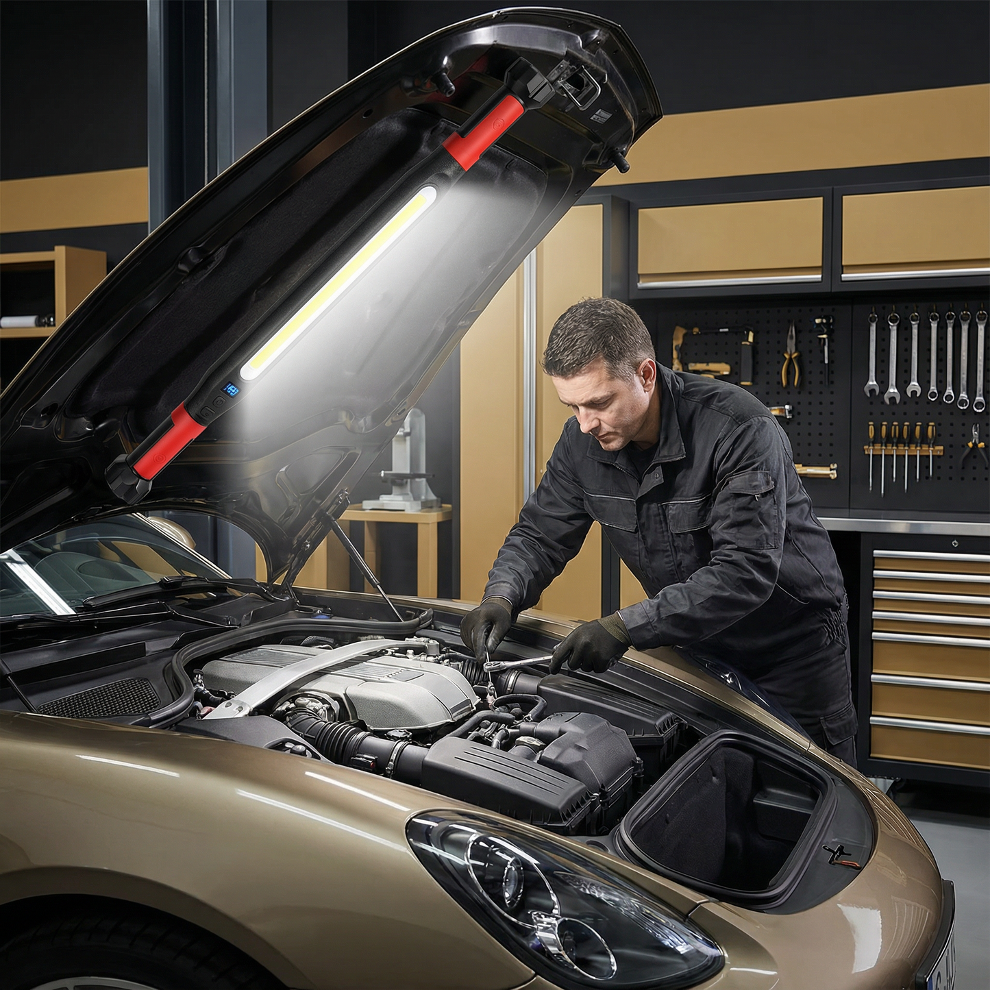 LED Work Light 3000LM – Rechargeable, Magnetic Base & Hanging Hook