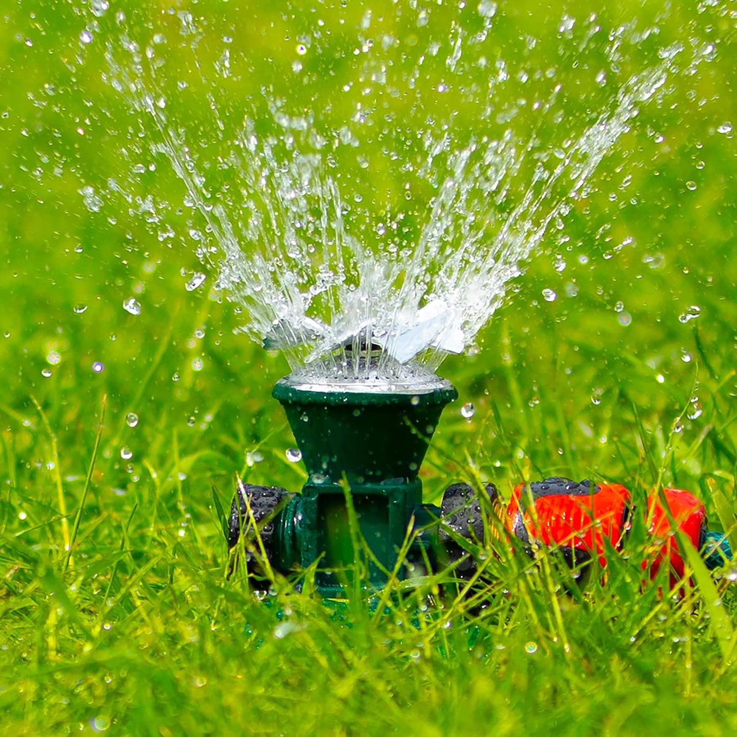 360° Rotating Metal Lawn Sprinkler – Automatic Garden Irrigation System for Even Watering
