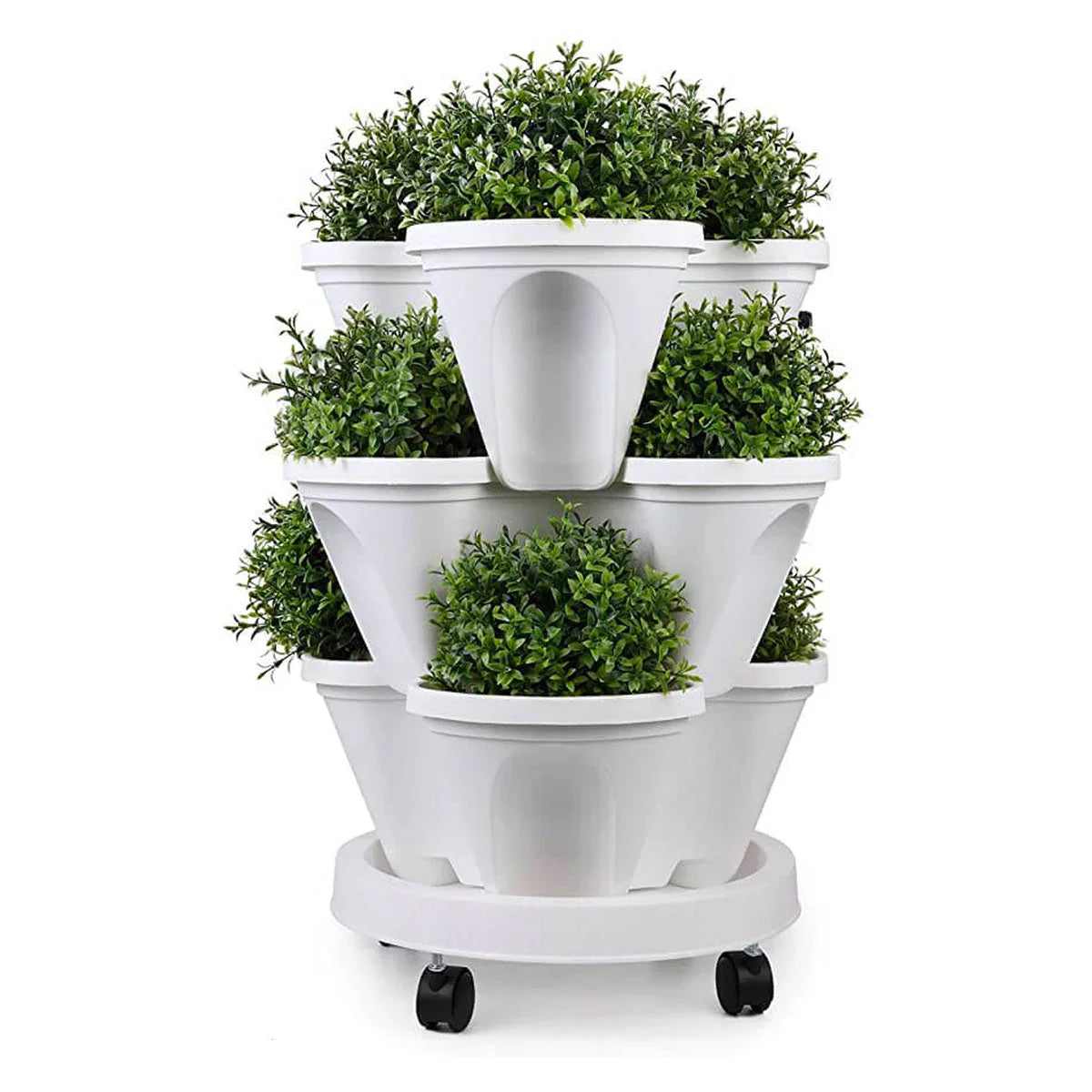 Stackable Plant Pots with Castors – Vertical Garden System
