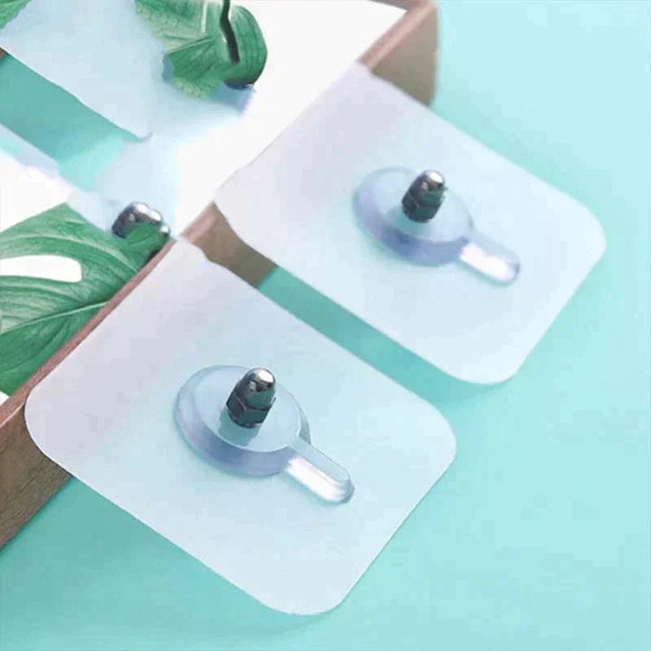 Strong Adhesive Wall Hooks – Reusable Transparent Hook Set