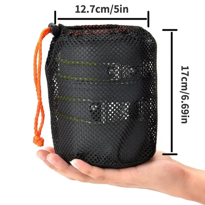 Compact Camping Cookware Set with Stainless Steel Cutlery and Convenient Carrying Bag