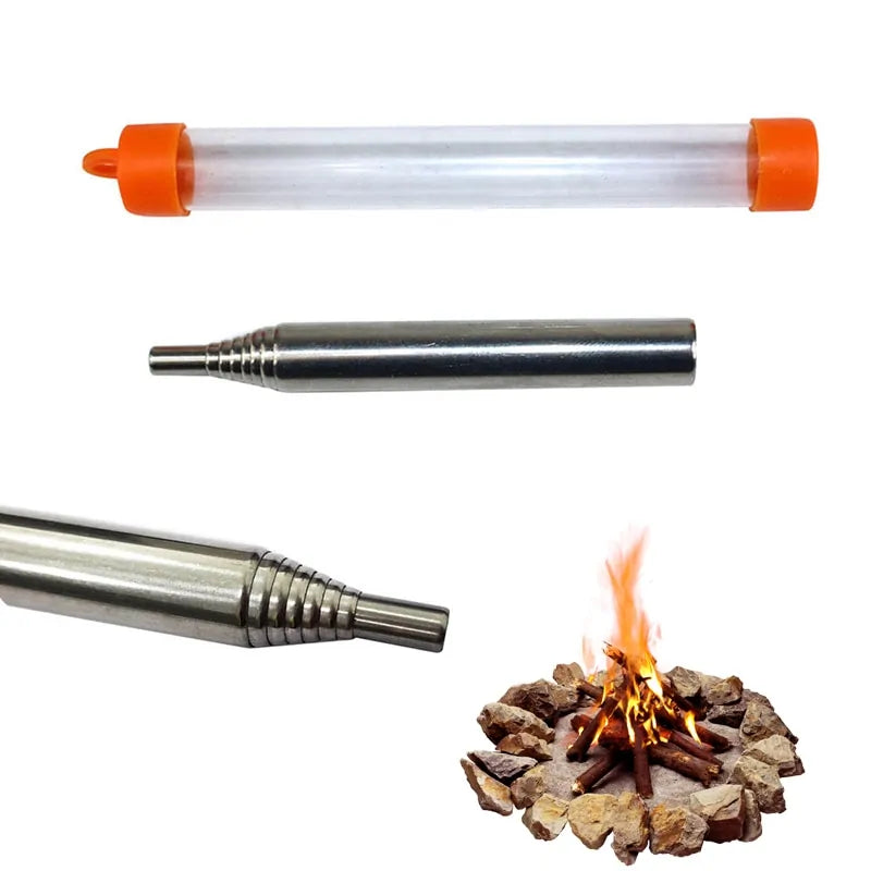 Survival Blowpipe for Campfires & Outdoor Cooking Kit