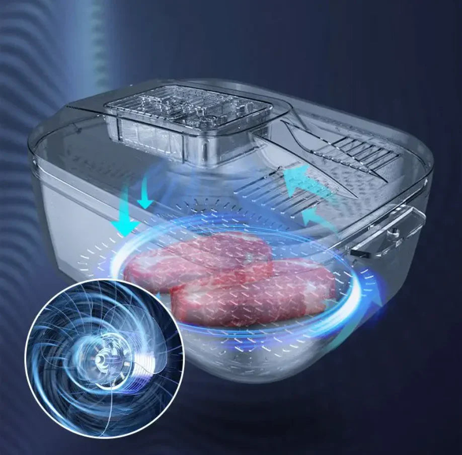 Multifunctional Food Washing Box - Automatic Cleaner with Draining Basket and Storage Lid