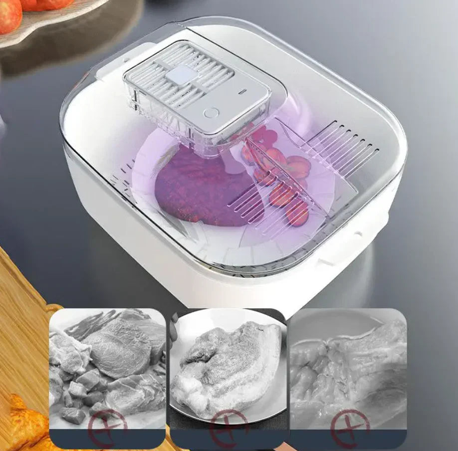 Multifunctional Food Washing Box - Automatic Cleaner with Draining Basket and Storage Lid