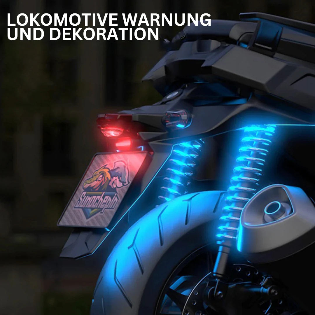 Rechargeable Wireless LED Motorcycle Tail Light with Remote Control for Brake and Warning Signals