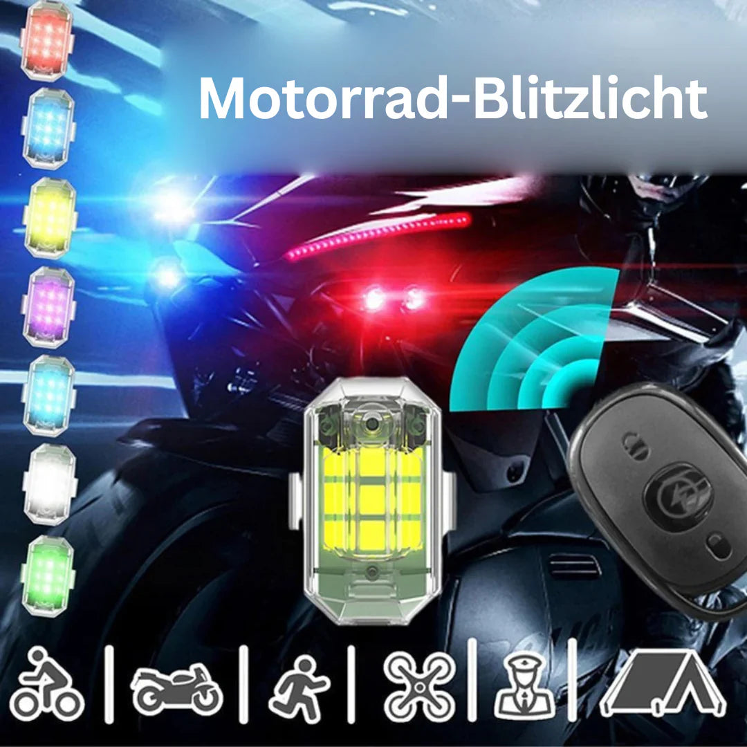 Rechargeable Wireless LED Motorcycle Tail Light with Remote Control for Brake and Warning Signals