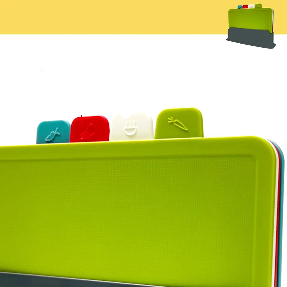 4-Piece Cutting Board Set with Practical Holder – Durable and Space-Saving