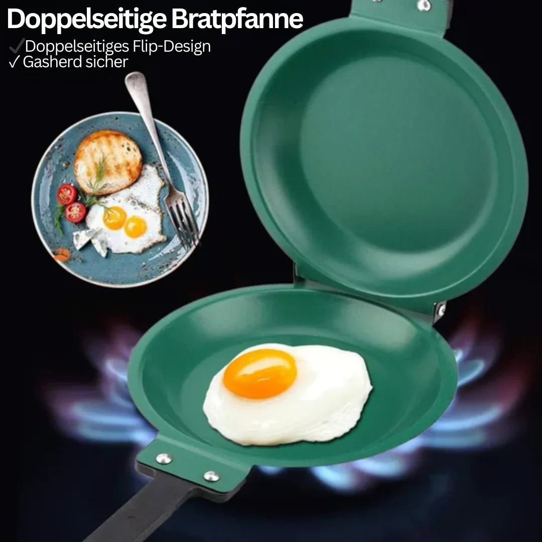 Double-Sided Non-Stick Pan with Folding Handle