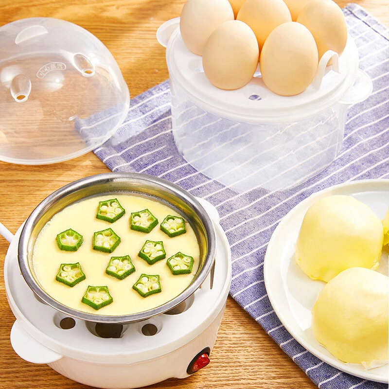 Compact Electric Egg Cooker & Steamer – Multifunctional Appliance for Perfect Eggs and Steamed Dishes