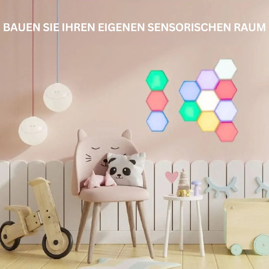 RGB Interactive Hexagonal LED Panels with Color Control and Music Sync Feature