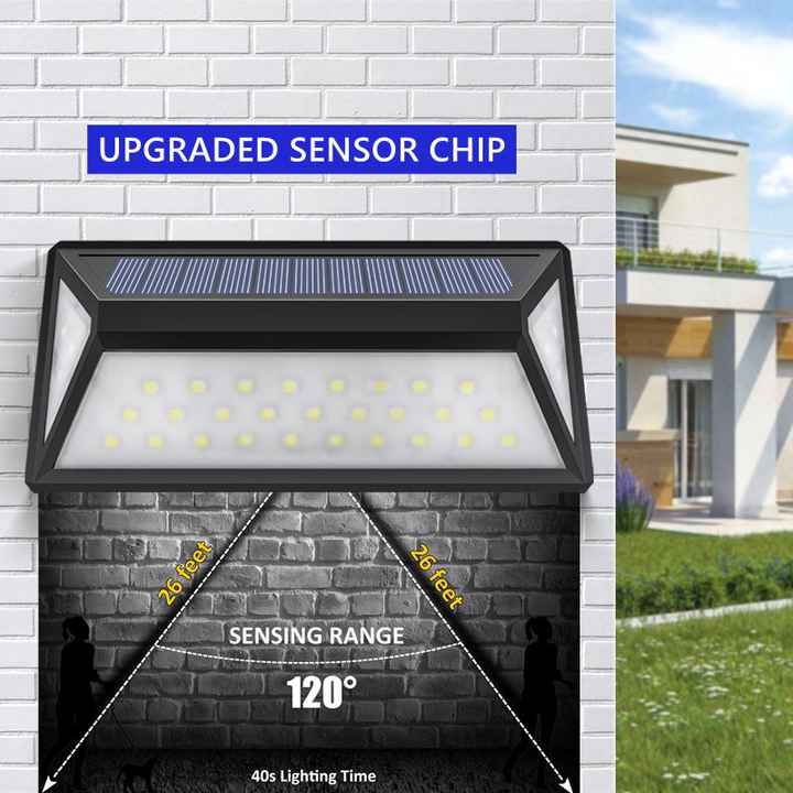 Modern Solar LED Outdoor Wall Light – Waterproof Façade Lighting with Motion Sensor