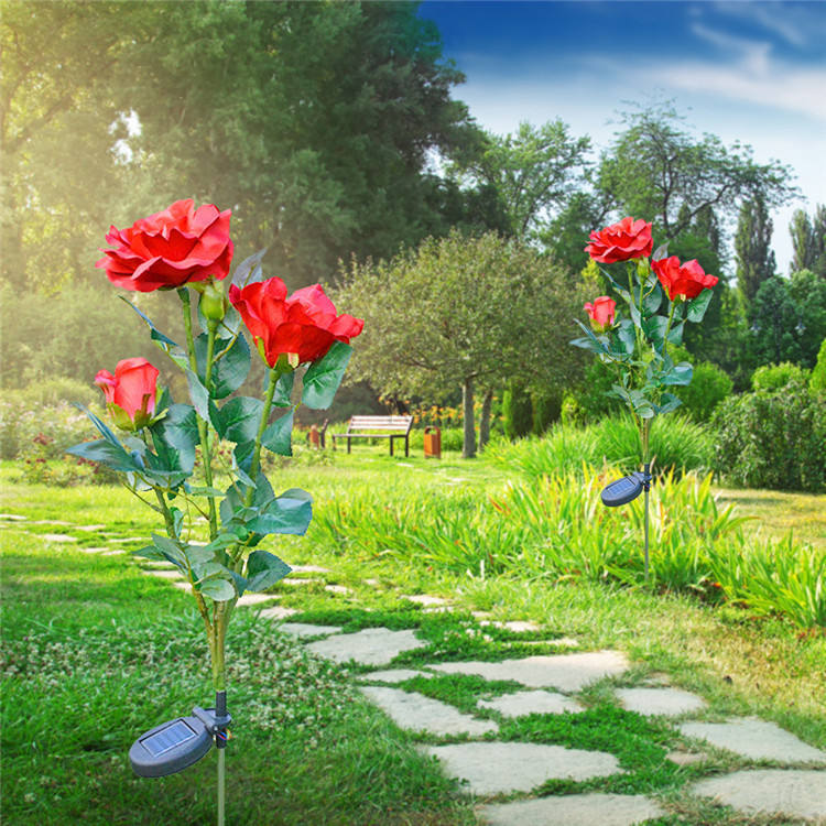 Solar-Powered Garden Rose Lights – Decorative Outdoor Lighting with Solar Panel