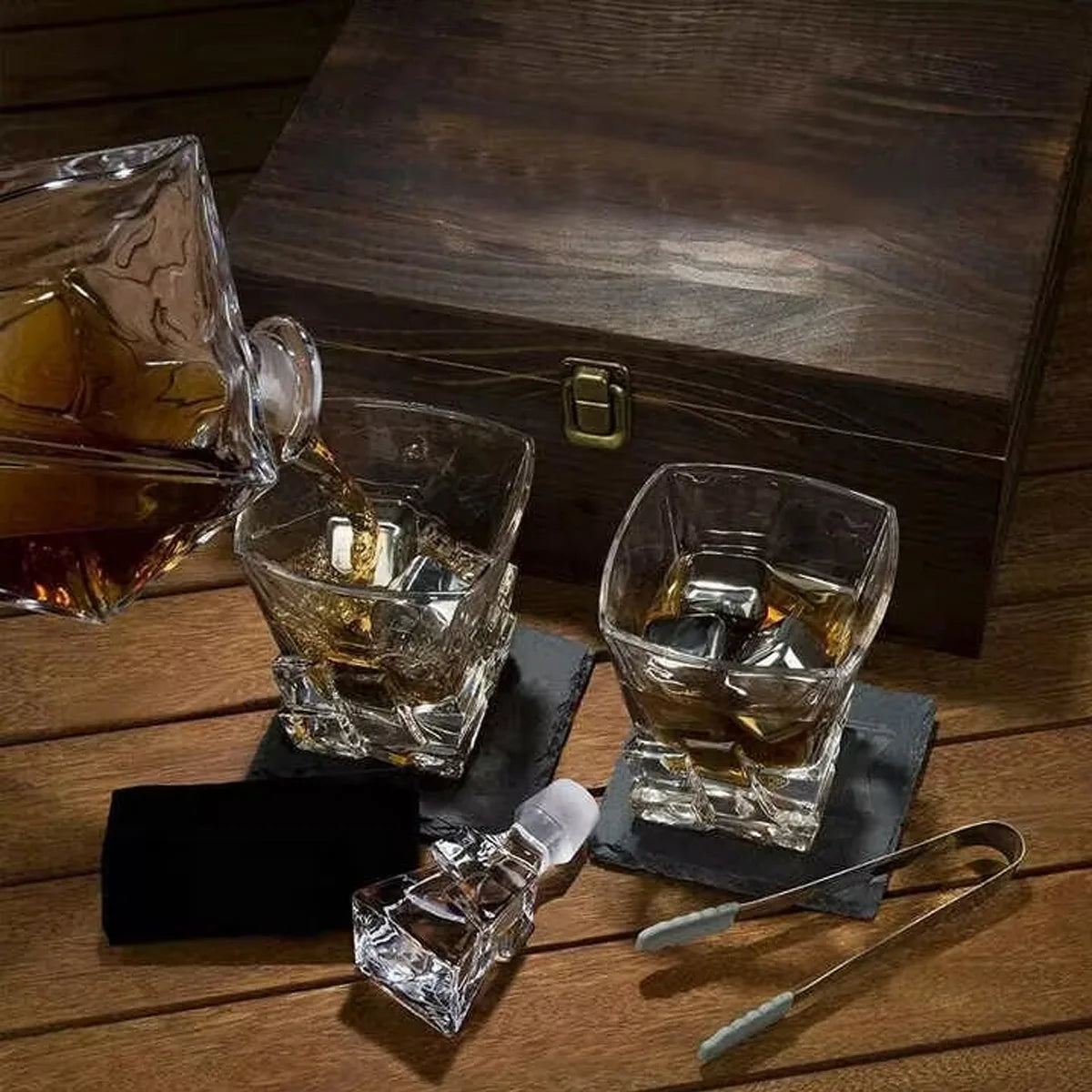 Premium Crystal Whiskey Set With Decanter And Tumblers