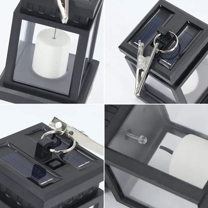 LED Solar Lantern with Candle Effect - Hanging Outdoor Lamp for Garden and Terrace Decoration