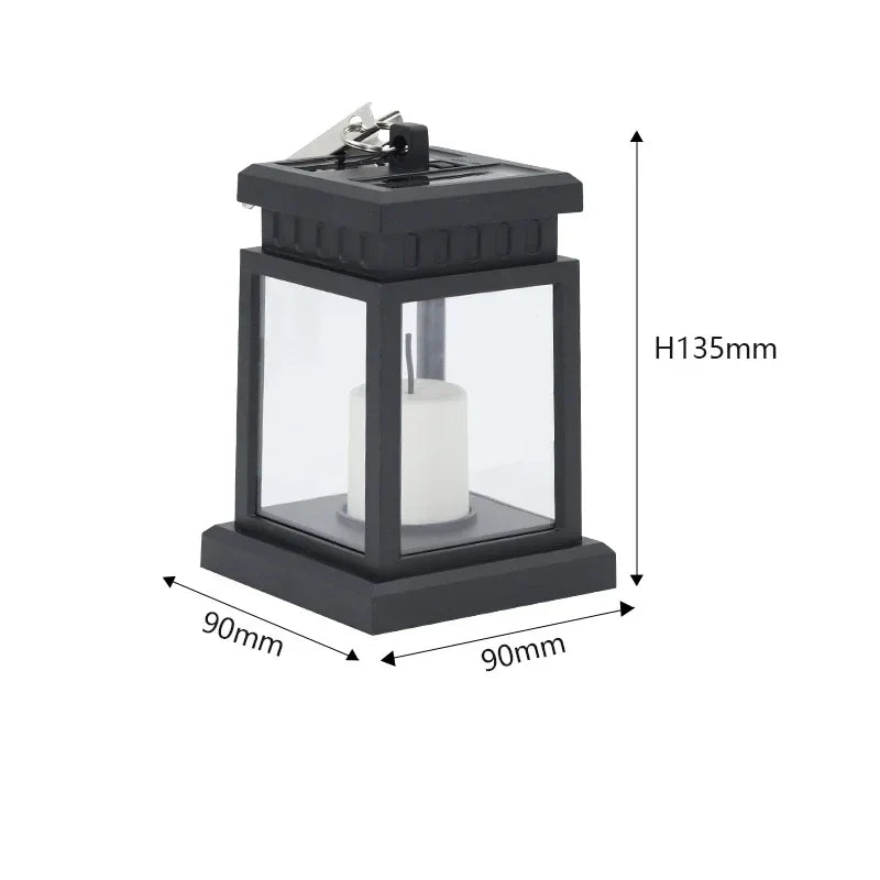 LED Solar Lantern with Candle Effect - Hanging Outdoor Lamp for Garden and Terrace Decoration