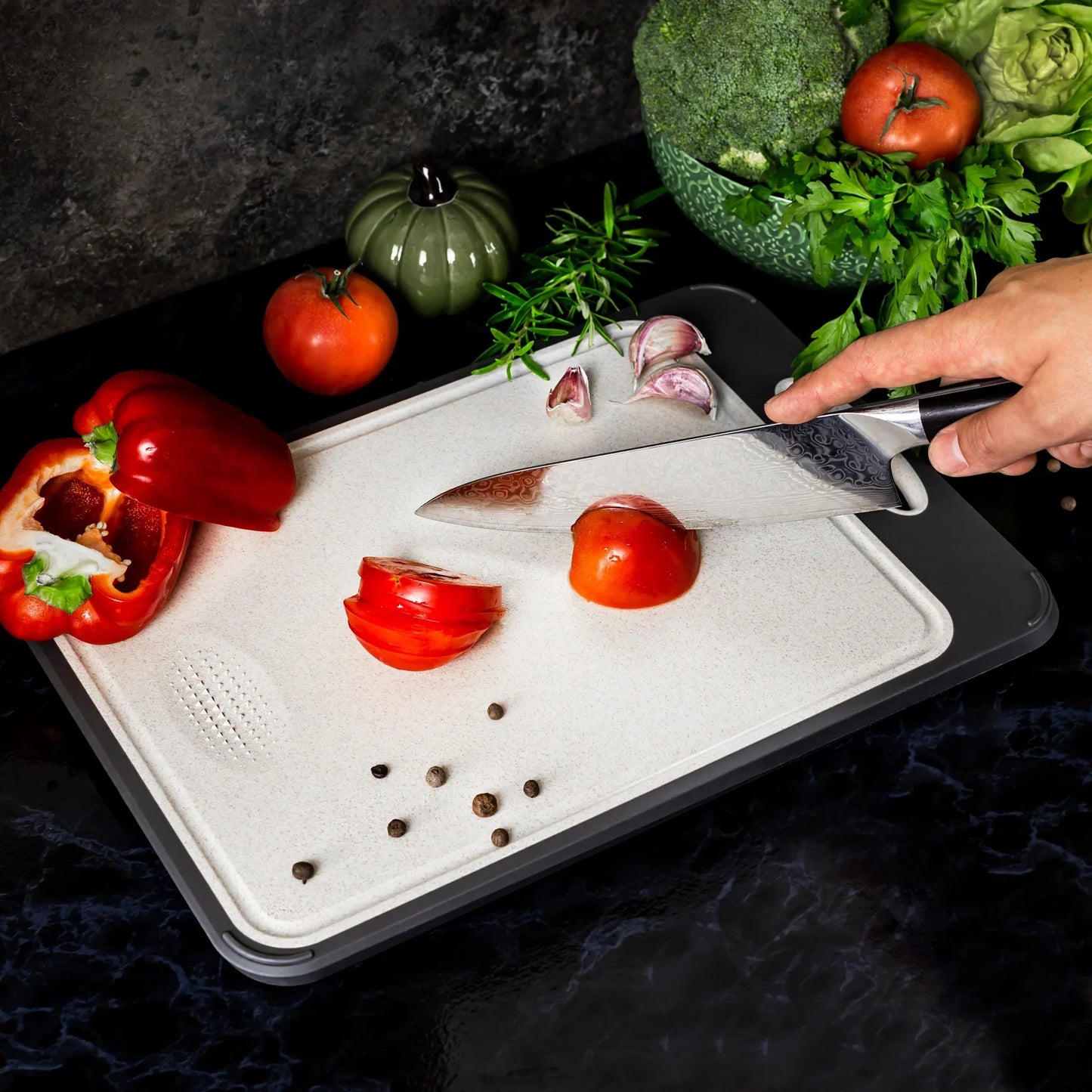 Stainless Steel Cutting Board with Non-Slip Handle – Hygienic and Precise Cutting Solution