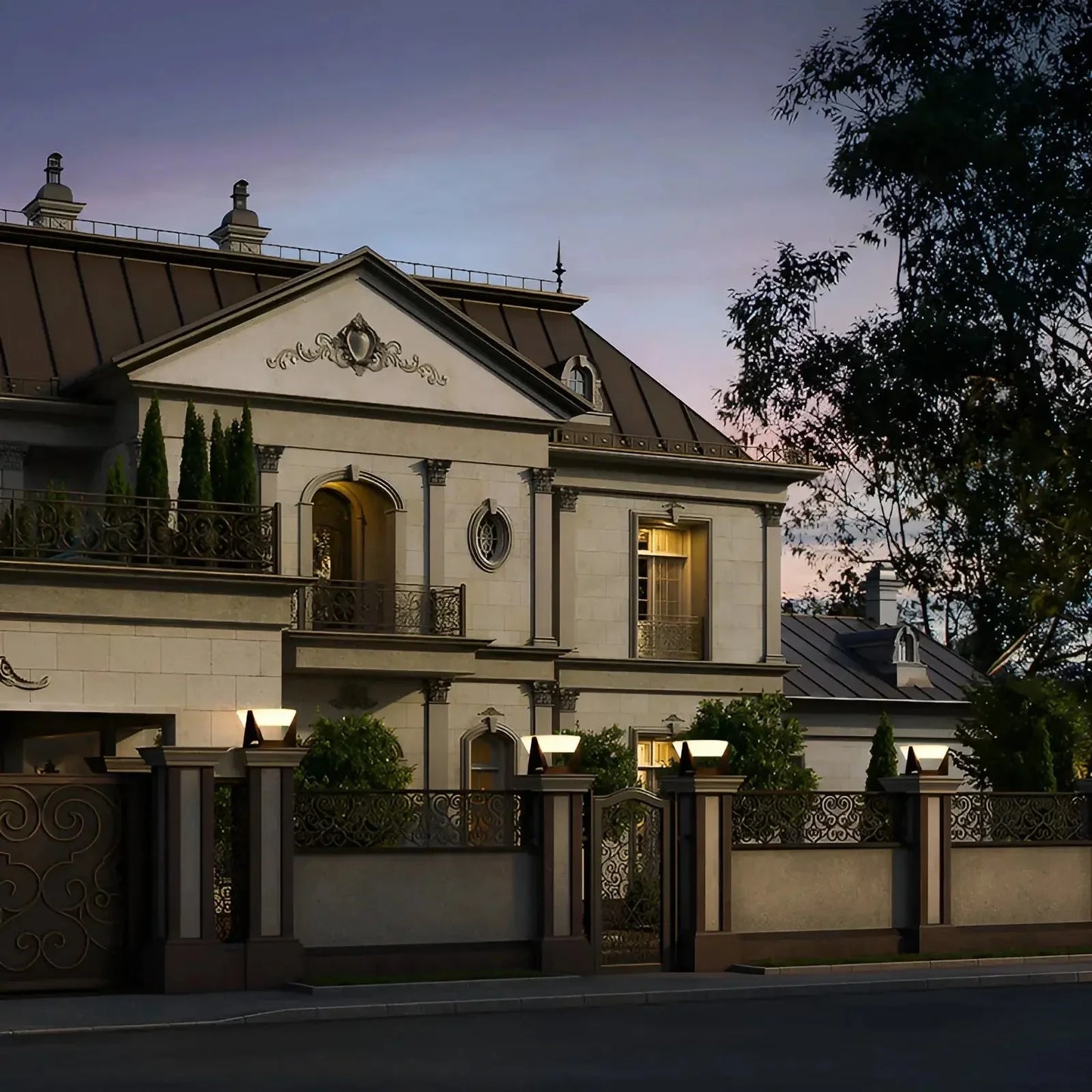 Modern LED Outdoor Pedestal Light – Stylish Solar Garden Lamp