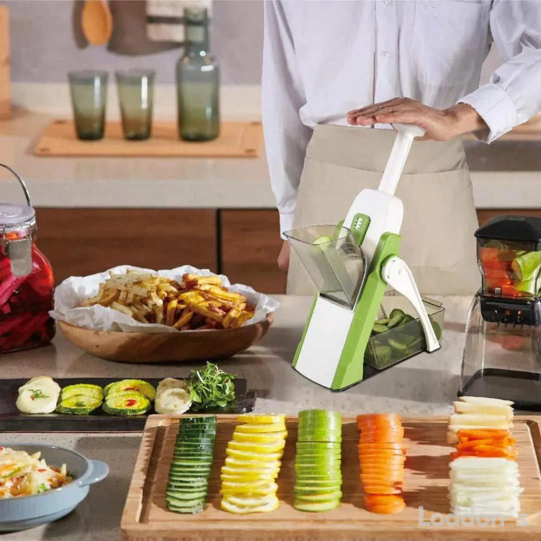 Adjustable Vegetable Slicer with Tray – Multifunctional Mandoline