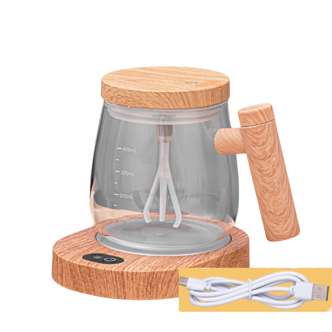 Dual-Purpose Wooden Mixing Cup