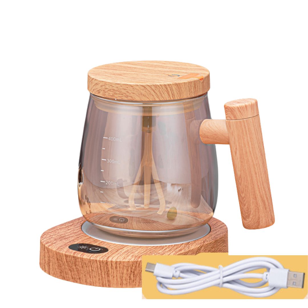 Dual-Purpose Wooden Mixing Cup