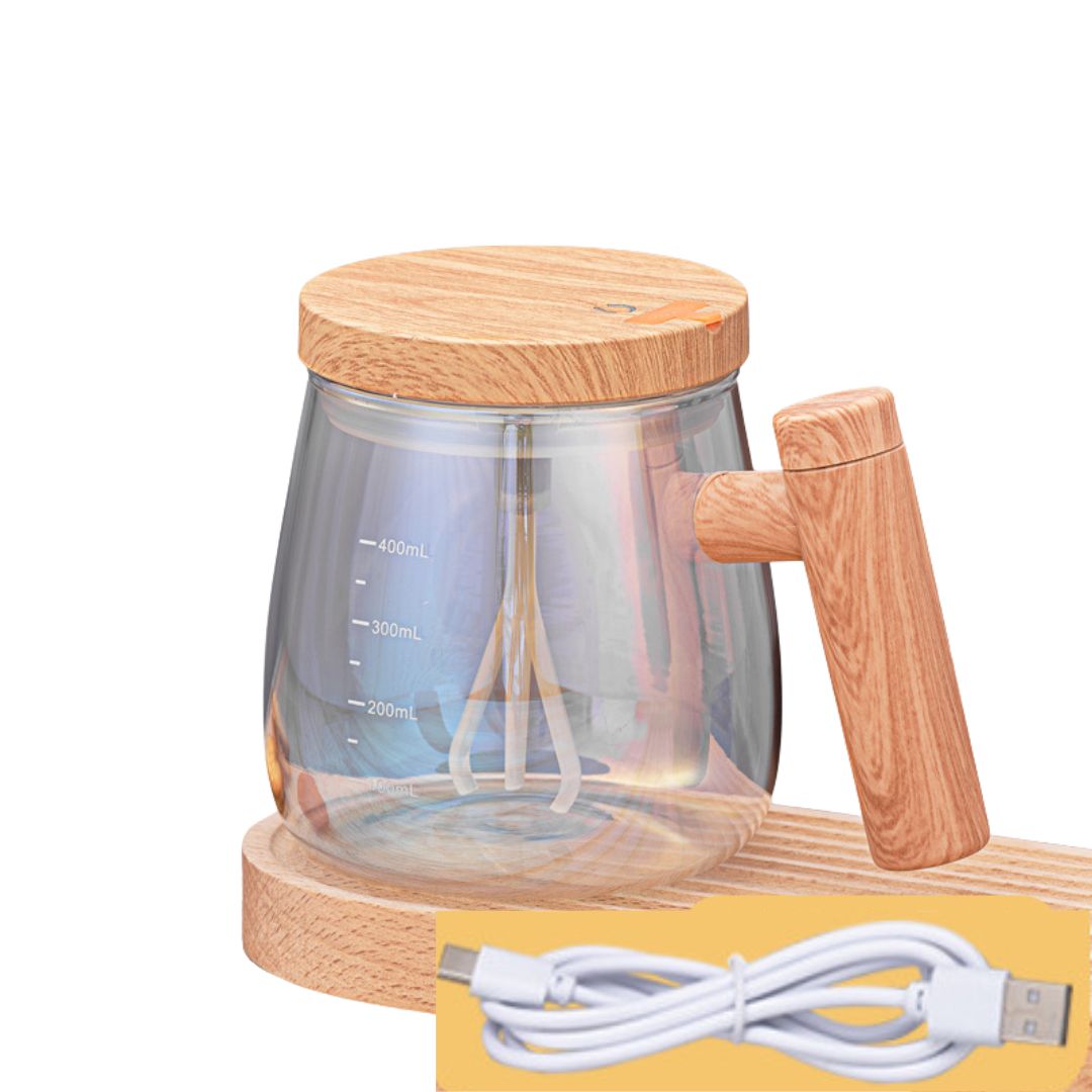 Dual-Purpose Wooden Mixing Cup