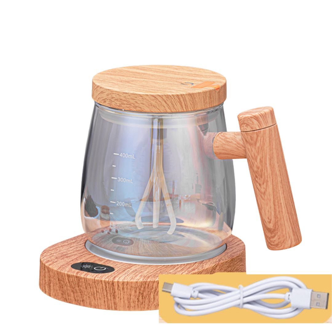 Dual-Purpose Wooden Mixing Cup