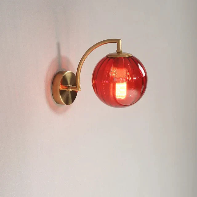 Elegant Glass Wall Light With Modern Brass Design For Home Decor