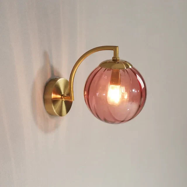 Elegant Glass Wall Light With Modern Brass Design For Home Decor