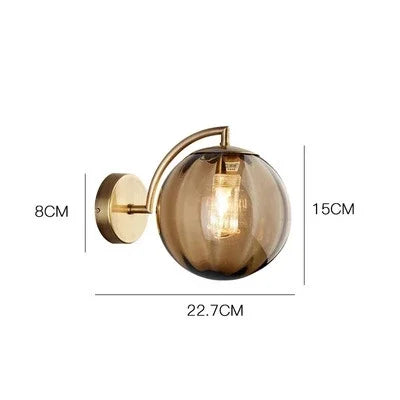Elegant Glass Wall Light With Modern Brass Design For Home Decor