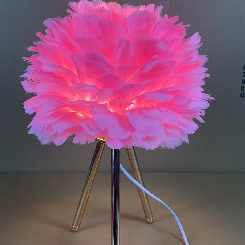 Elegant Feather Table Lamp