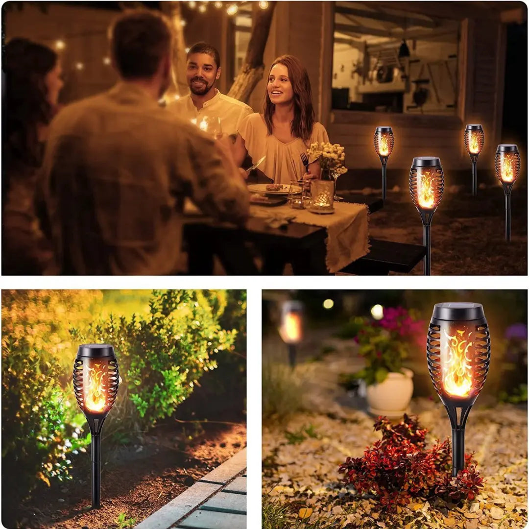 Solar Flickering Flame LED Torches – Outdoor Garden Lights