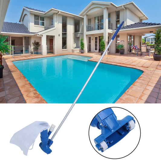 Swimming Pool Cleaning Kit with Telescoping Pole – Mesh Skimmer and Accessories for Pool Care