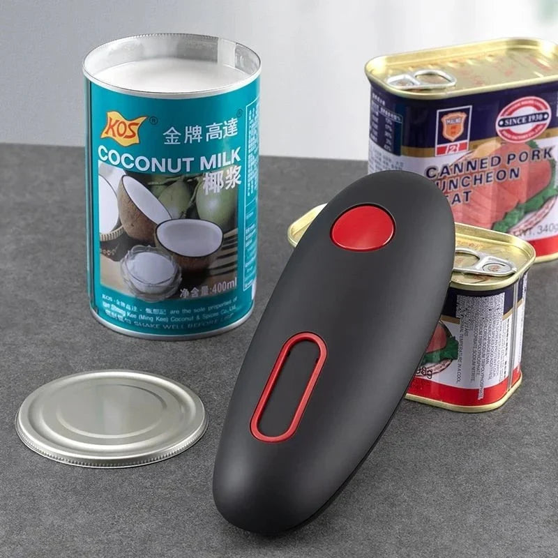 Electric Can Opener with Easy Grip Handle and One-Touch Operation