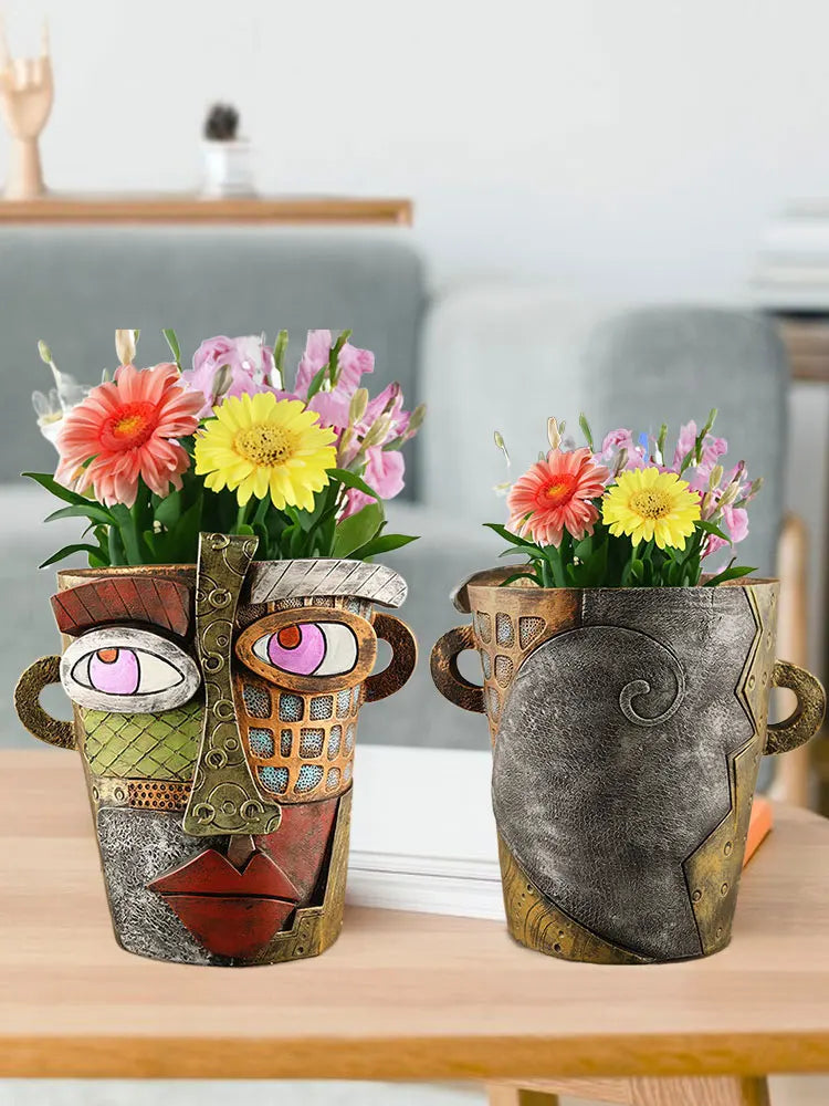 Vibrant Face Planter – Unique Decorative Pot for Home and Garden