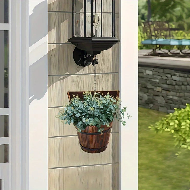 Wooden Barrel Planter - Decorative Flower Pot for Garden and Patio