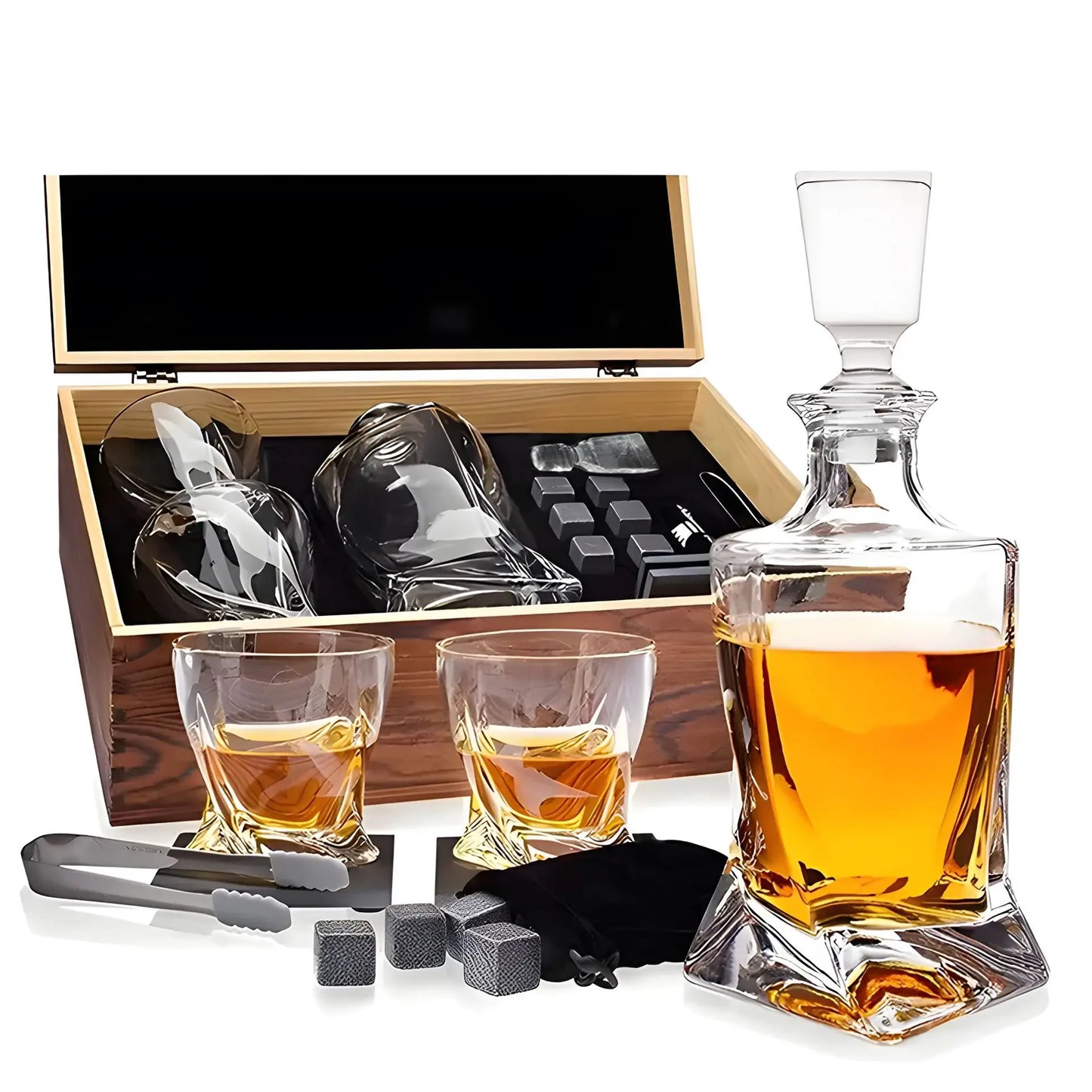 Premium Crystal Whiskey Set With Decanter And Tumblers