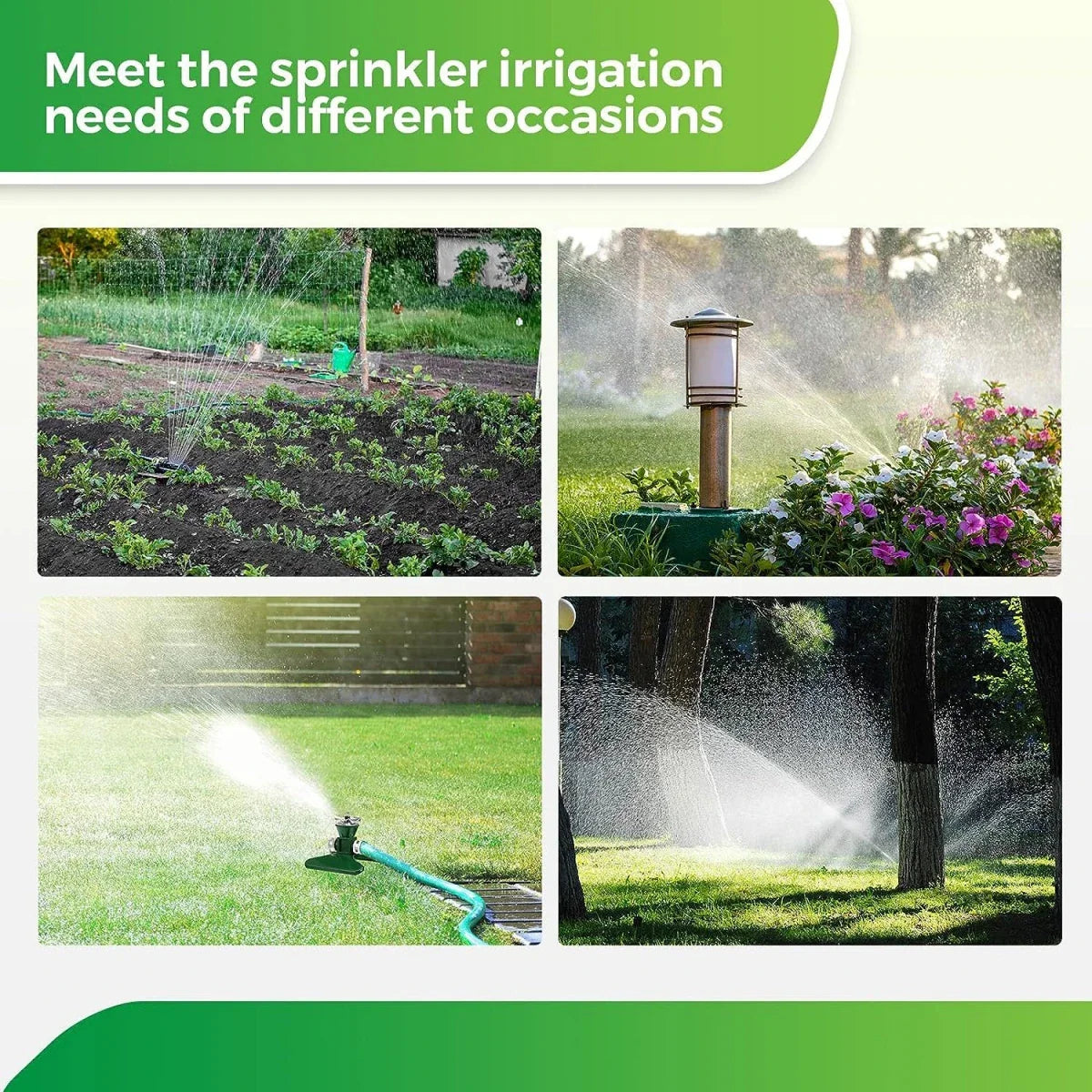 360° Rotating Metal Lawn Sprinkler – Automatic Garden Irrigation System for Even Watering