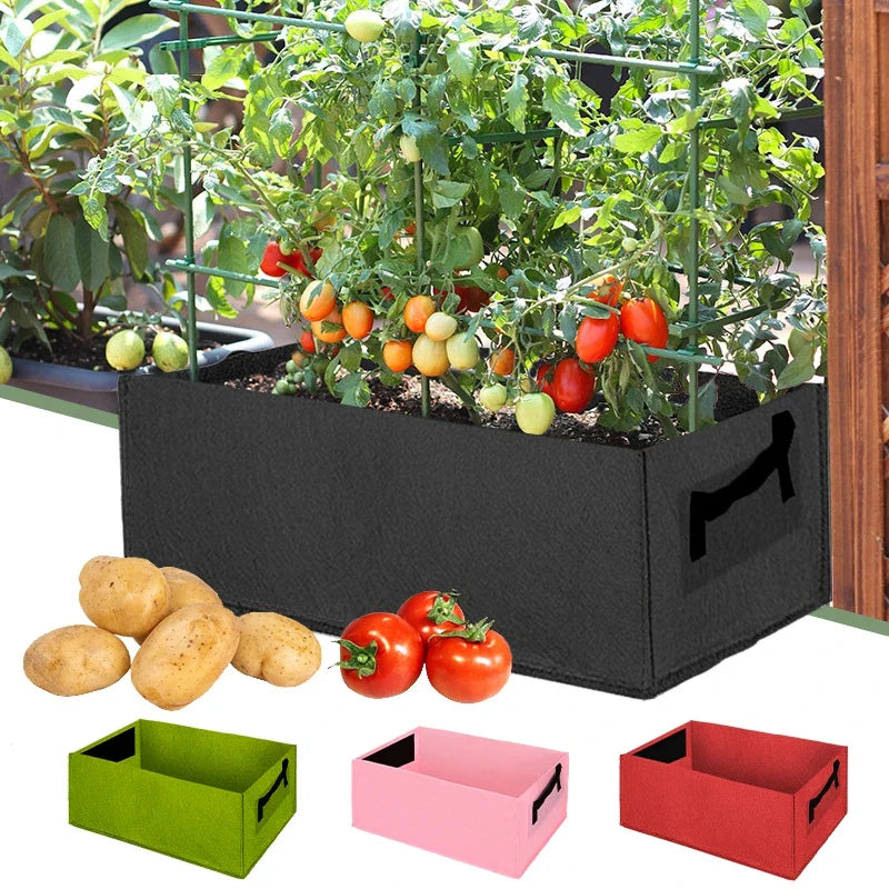 Collapsible Felt Plant Container with Carry Handles for Indoor and Outdoor Use